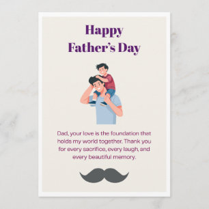 Carte Joyeuse Fête des Pères Papa Votre Amour Est Fondat