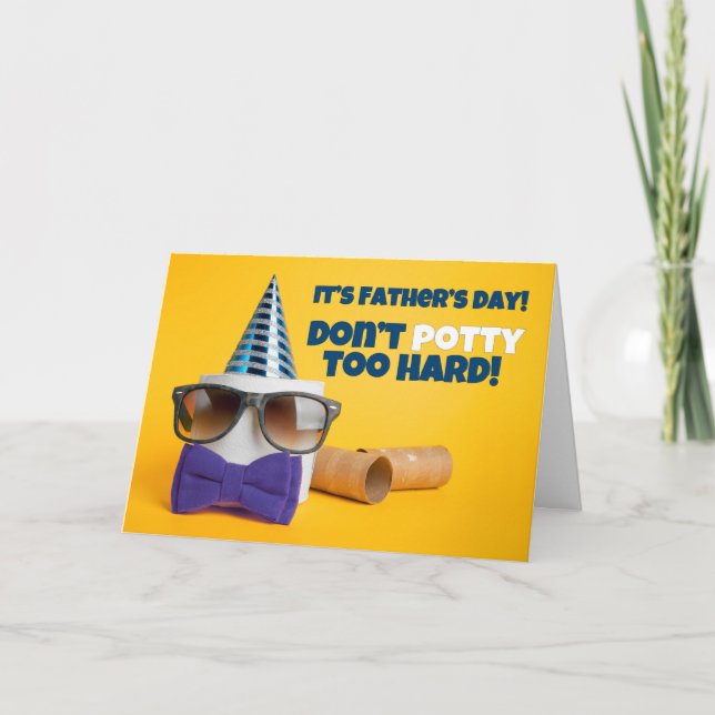 Carte Joyeuse Fête des Pères Papier toilette Humour Pott (Devant)