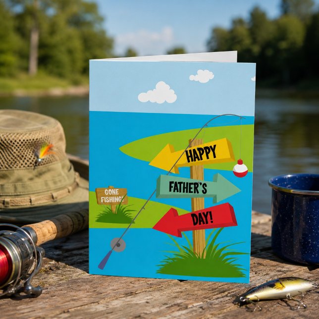 Carte Joyeuse Fête des Pères Pêche (Créateur téléchargé)