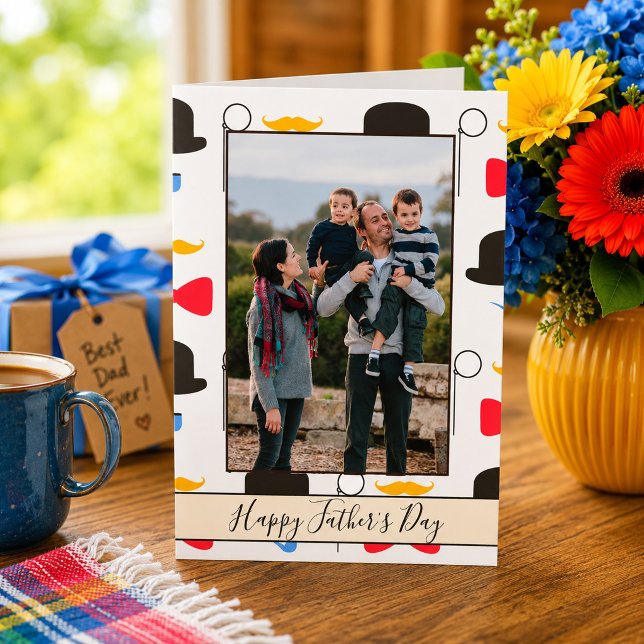 Carte Joyeuse Fête des Pères Photo Hipster (Créateur téléchargé)