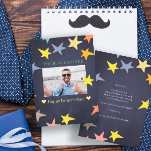 Carte Joyeuse fête des pères photo meilleur papa du mond