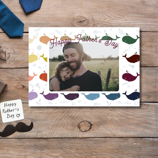Carte Joyeuse Fête des Pères Photo Moderne (Father's Day with photo)