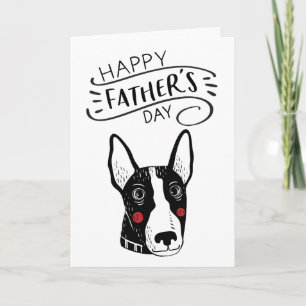 Carte Joyeuse fête des pères pour papa chien Bull terr
