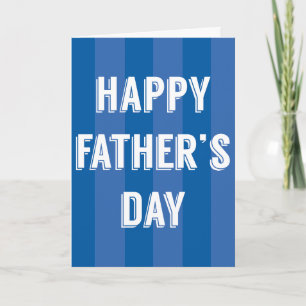 Carte Joyeuse Fête des Pères Rayures Bleues - Fête des P