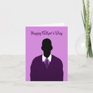 Carte Joyeuse fête des pères, tenue et cravate afro-amér