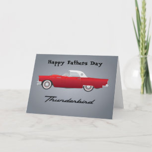 Carte Joyeuse Fête des Pères Voiture Thunderbird Classiq