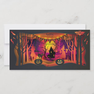 Carte Joyeuse fête d'Halloween "Traite ou Tic"