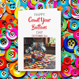Carte Joyeuse Fête du comptage des boutons 21 octobre