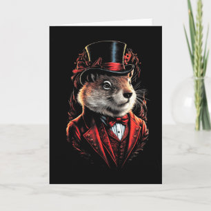 Carte Joyeuse Fête Du Marmotte Marmotte En Costume Et Ch