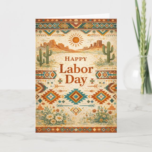 Carte Joyeuse fête du Travail dans le désert du Sud-Oues (Devant)