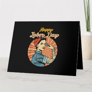 Carte Joyeuse Fête du Travail Fille Mouvement Ouvrier Fo