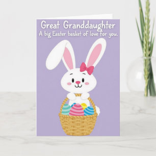 Carte Joyeuse Fête Lapin Avec Panier