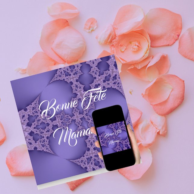 Carte Joyeuse fête Maman, fractale mauve (Créateur téléchargé)