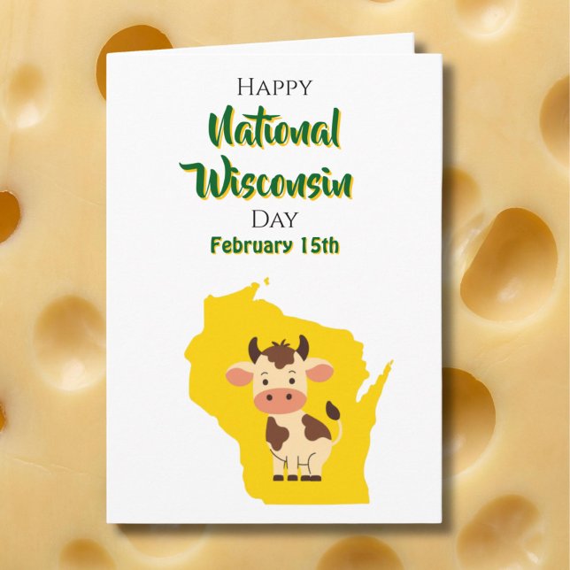Carte Joyeuse fête nationale du Wisconsin ! 15 février (Créateur téléchargé)