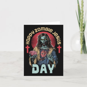 Carte Joyeuse Fête Zombie Jésus Squelette Horreur Christ
