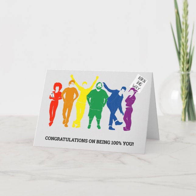 Carte Joyeuse Fierté Gay Sortie des Congratulations Pers (Devant)