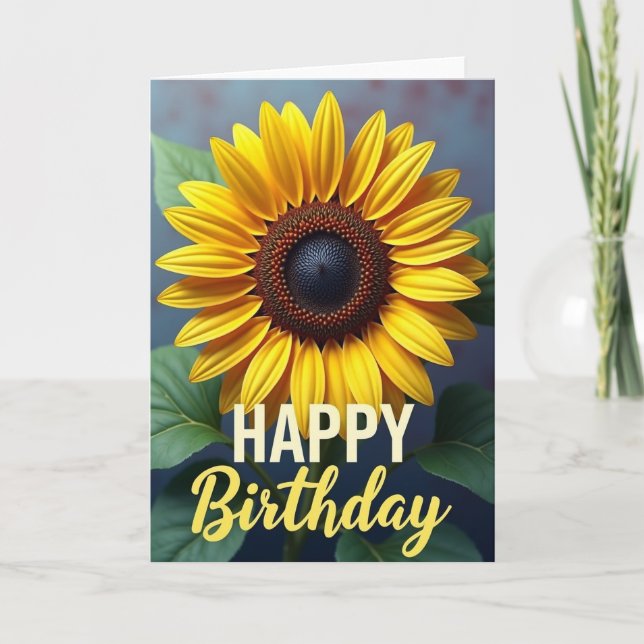 Carte Joyeuse Fleur Épanouie au Soleil (Devant)