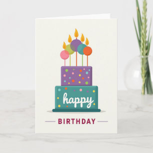 Carte Joyeuse Gâteau Pointillisme