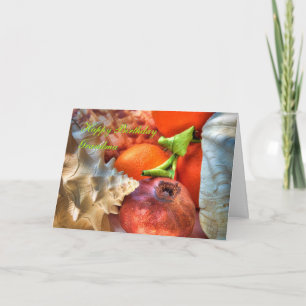 Carte Joyeuse grand-mère d'anniversaire - Coquilles et f