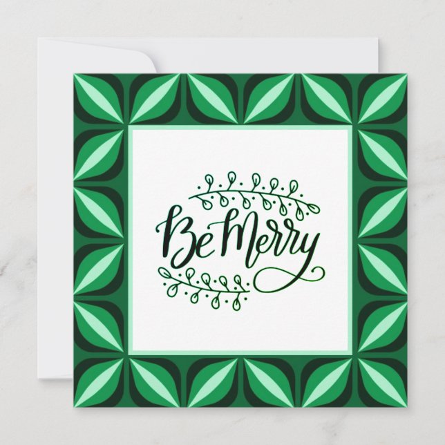 Carte Joyeuse Green Retro Christmas Flat (Devant)