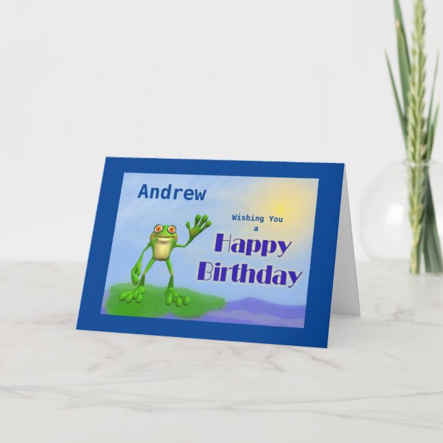 Carte Joyeuse grenouille d'anniversaire (Devant)