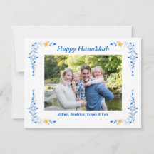 Carte Joyeuse Hanoukka Flat Photo Holiday