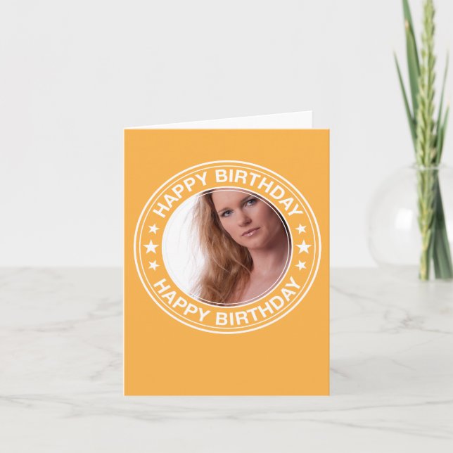 Carte Joyeuse image d'anniversaire Cadre en Jaune (Devant)