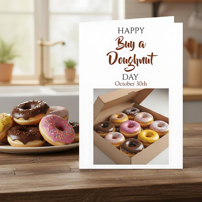 Carte Joyeuse Journée d'achat de beignet | 29 octobre (Créateur téléchargé)