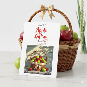 Carte Joyeuse Journée de Cadeaux de Pommes 1er janvier