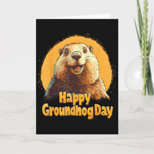 Carte Joyeuse journée de la marmotte 2025 Décoration drô