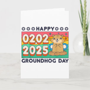 Carte Joyeuse journée de la marmotte 2 février 2025 Rétr