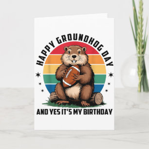 Carte Joyeuse journée de la marmotte de football et oui 