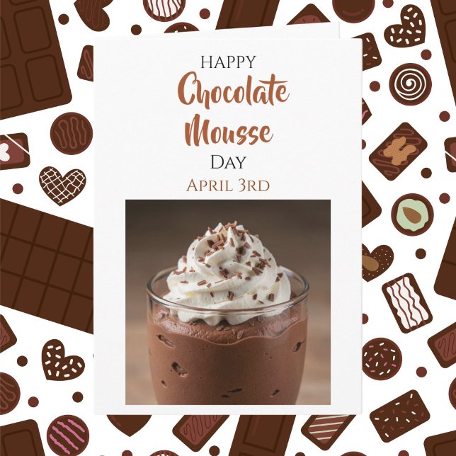 Carte Joyeuse Journée de Mousse au Chocolat | 3 avril |  (Créateur téléchargé)