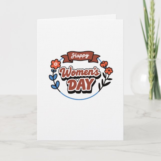 Carte Joyeuse Journée des Femmes T-Shirt Tri-Blend Rétro (Devant)