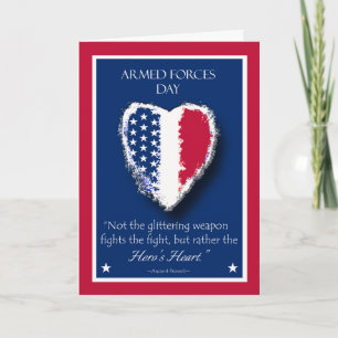 Carte Joyeuse Journée des forces armées, coeur du héros