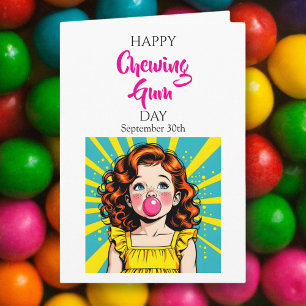 Carte Joyeuse journée du chewing-gum ! 30 septembre