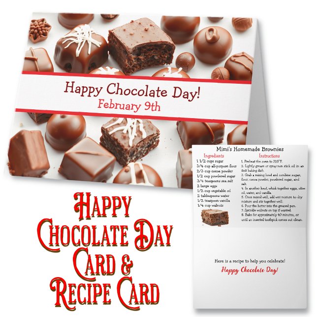 Carte Joyeuse Journée du Chocolat - et Recette de Browni (Créateur téléchargé)