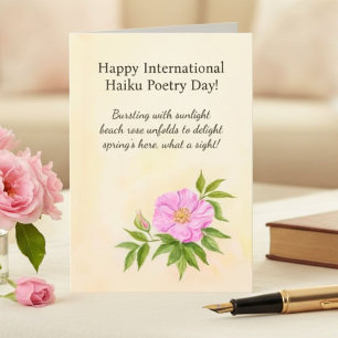 Carte Joyeuse Journée internationale de la poésie haïku