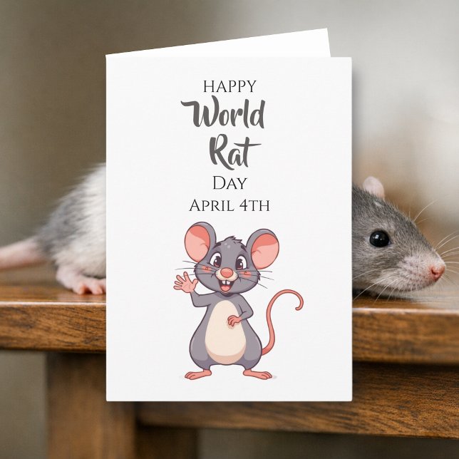 Carte Joyeuse Journée mondiale du rat ! 4 avril (Créateur téléchargé)