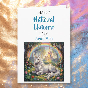 Carte Joyeuse Journée nationale de la licorne 9 avril