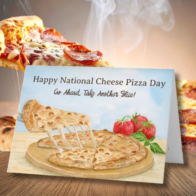 Carte Joyeuse Journée nationale de la pizza au fromage (Créateur téléchargé)