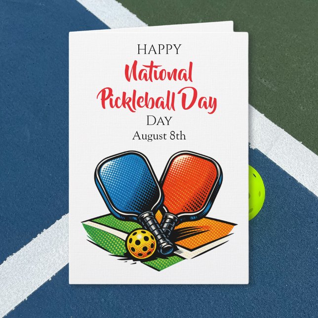 Carte Joyeuse Journée nationale de pickleball | 8 août (Créateur téléchargé)