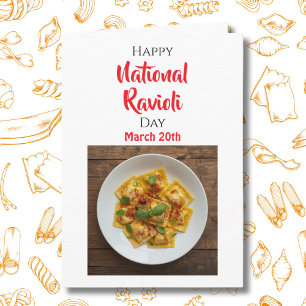 Carte Joyeuse Journée nationale des raviolis - 20 mars