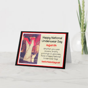Carte Joyeuse Journée nationale des sous-vêtements, 6 ao