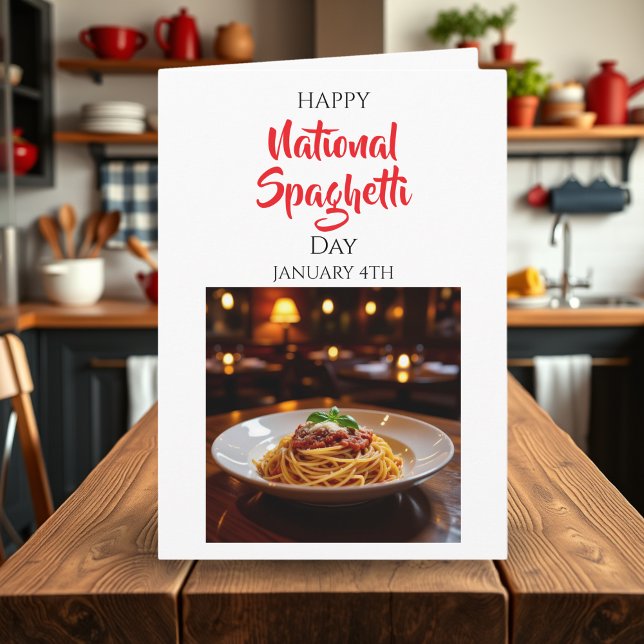Carte Joyeuse Journée nationale des spaghetti | 4 janvie (Créateur téléchargé)