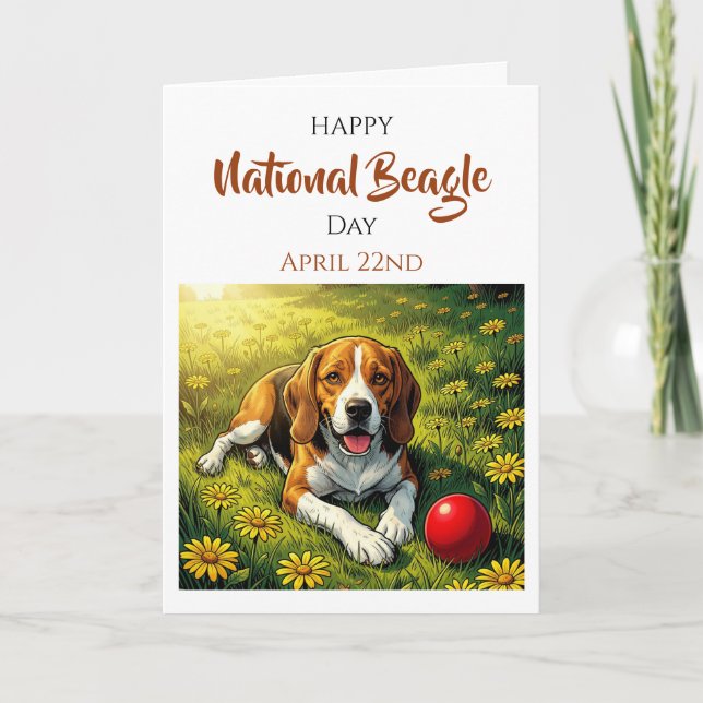 Carte Joyeuse Journée nationale du Beagle | 22 avril (Devant)