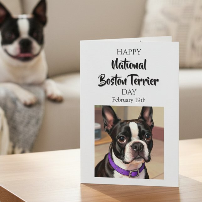 Carte Joyeuse Journée nationale du Boston Terrier | 19 f (Créateur téléchargé)