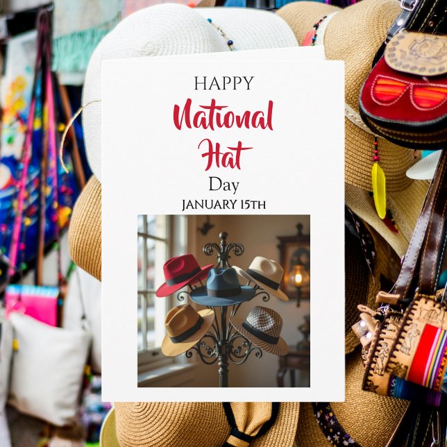 Carte Joyeuse Journée Nationale du Chapeau | 15 janvier (Créateur téléchargé)