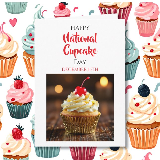 Carte Joyeuse Journée nationale du cupcake | 15 décembre (Créateur téléchargé)