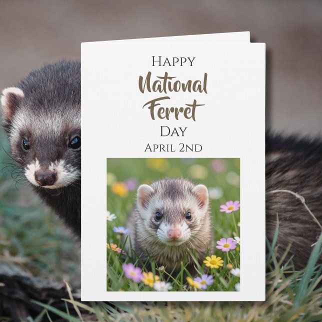 Carte Joyeuse Journée nationale du furet - 2 avril (Créateur téléchargé)